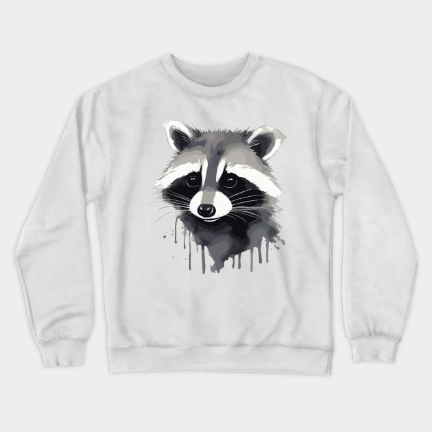 Raccoon watercolor Crewneck Sweatshirt by aceofspace